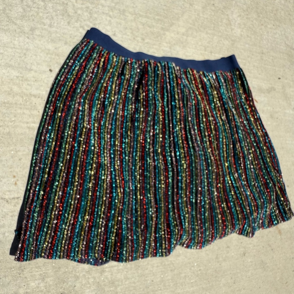 Rainbow Sparkles Sequined Striped Women's Skirt